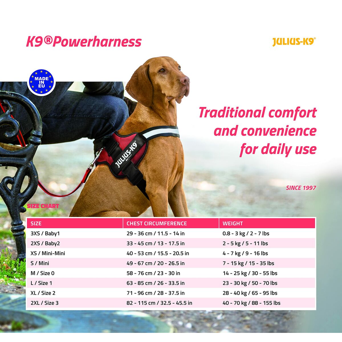 Dog Harness Julius K9 Power Black S-5